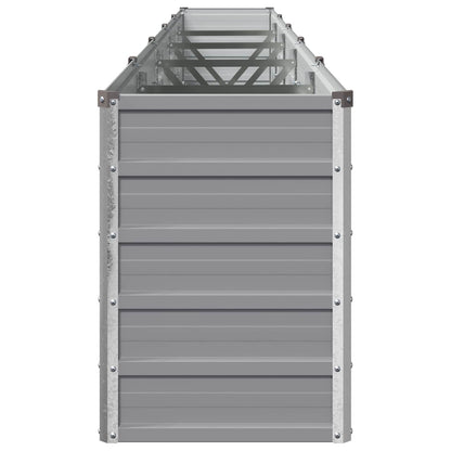 Grey Steel Raised Garden Bed 400x40x55cm