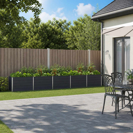 Steel Raised Garden Bed Anthracite 400x40x55cm