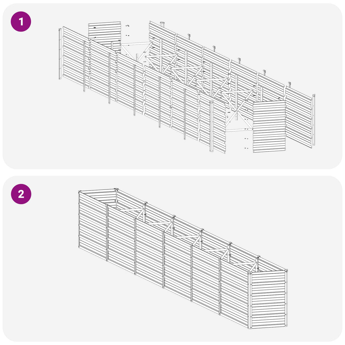 Steel Raised Garden Bed Anthracite 480x40x55cm