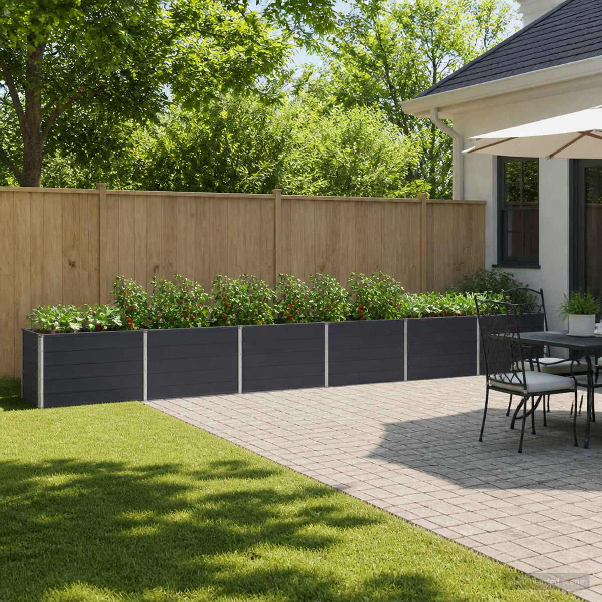 Steel Raised Garden Bed Anthracite 480x40x55cm