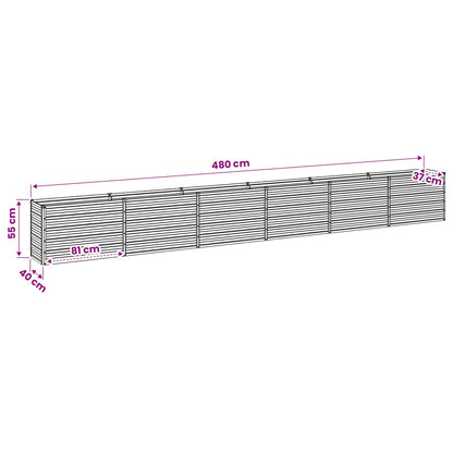 Steel Raised Garden Bed Anthracite 480x40x55cm