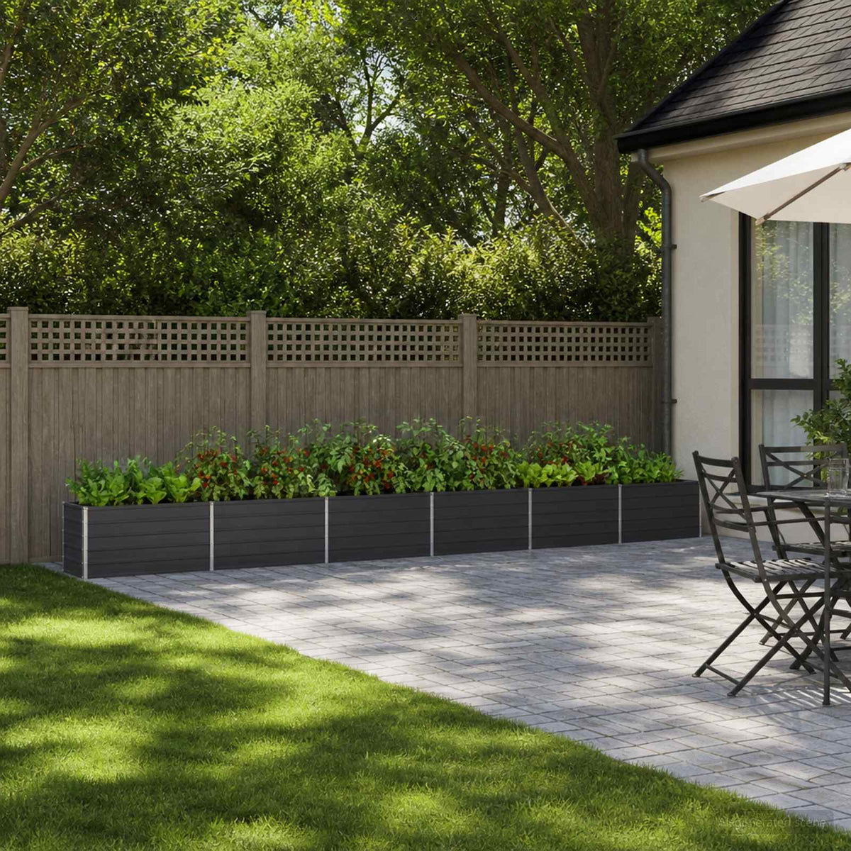 Steel Raised Garden Bed Anthracite 600x40x55cm