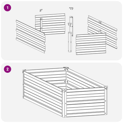 Raised Garden Bed Anthracite Steel 100x40x24cm