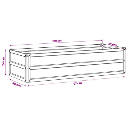 Raised Garden Bed Anthracite Steel 100x40x24cm
