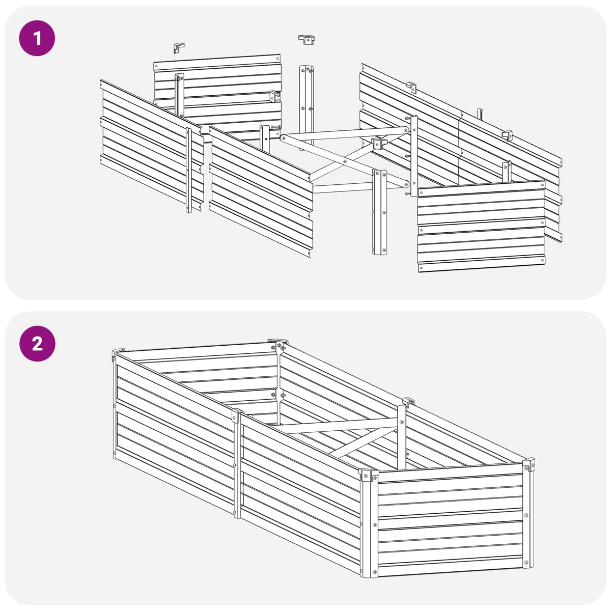Steel Raised Garden Bed Anthracite 160x40x24cm