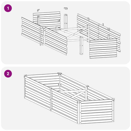 Steel Raised Garden Bed Anthracite 160x40x24cm