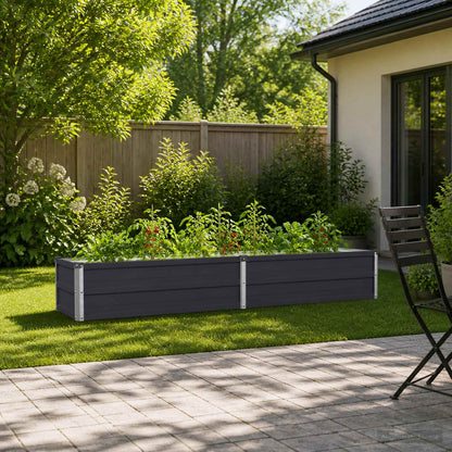Steel Raised Garden Bed Anthracite 160x40x24cm