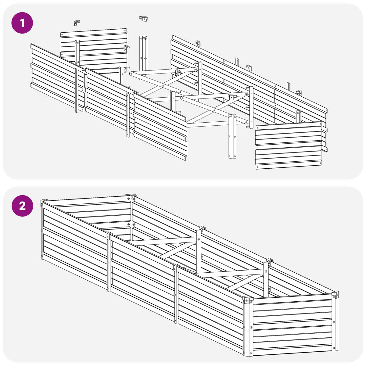 Raised Garden Bed Anthracite Steel 240x40x24cm