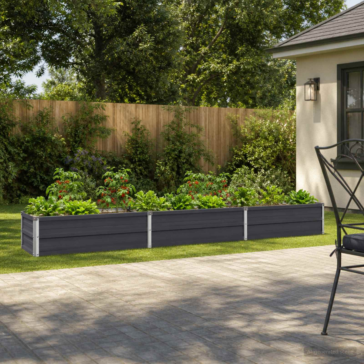 Raised Garden Bed Anthracite Steel 240x40x24cm