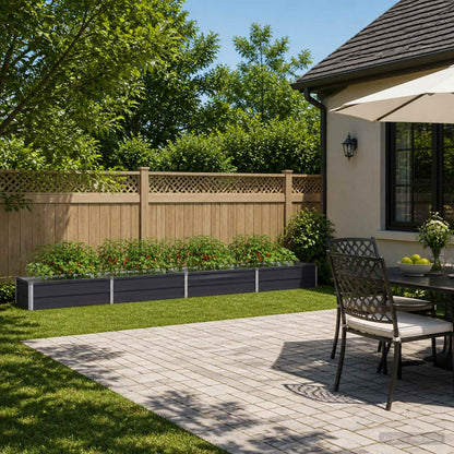 Steel Raised Garden Bed Anthracite 320x40x24cm