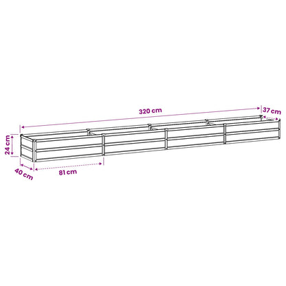 Steel Raised Garden Bed Anthracite 320x40x24cm