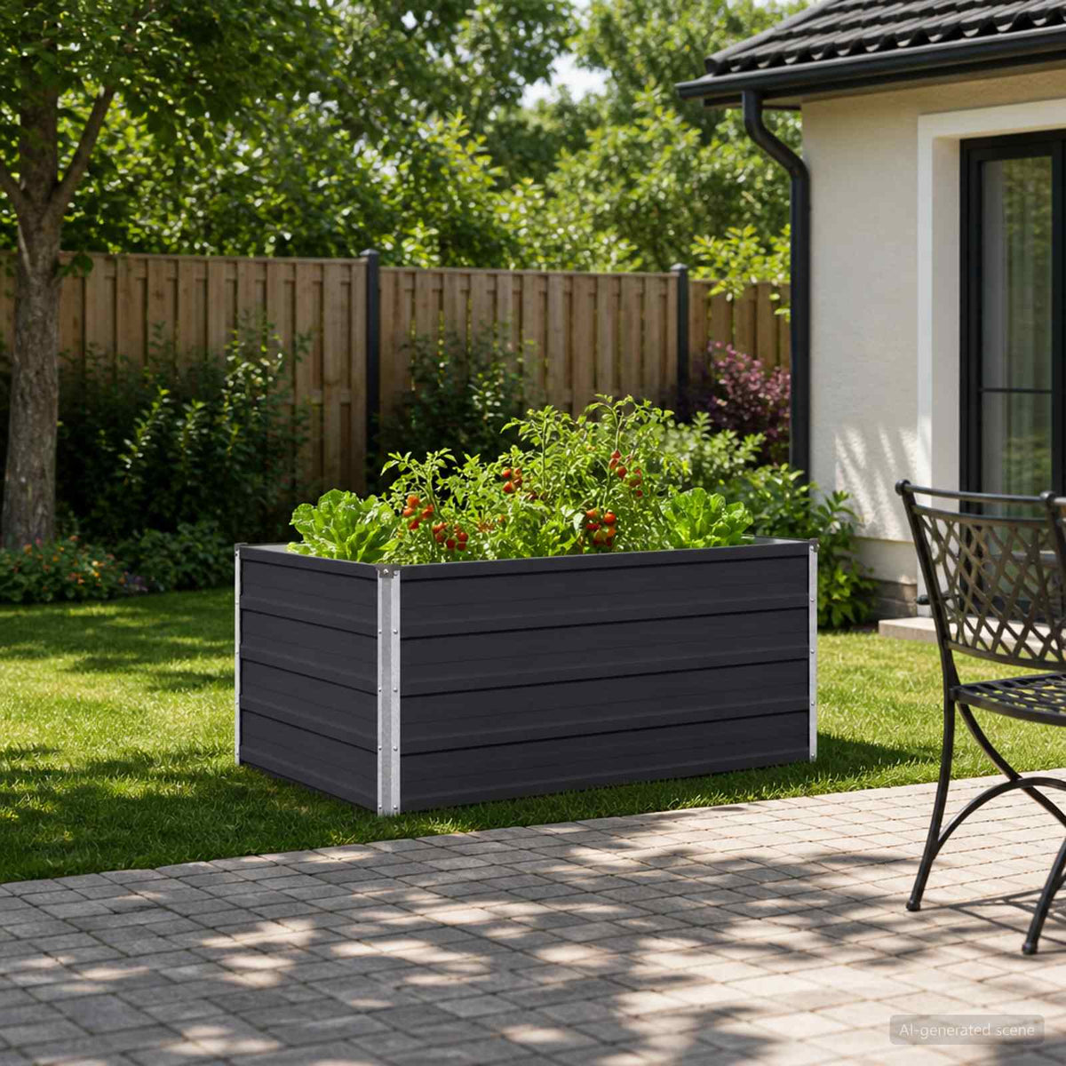 Steel Raised Garden Bed Anthracite 100x80x55cm