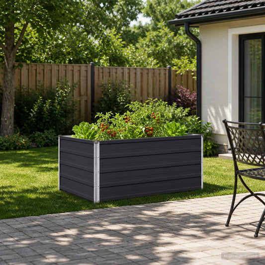 Steel Raised Garden Bed Anthracite 100x80x55cm