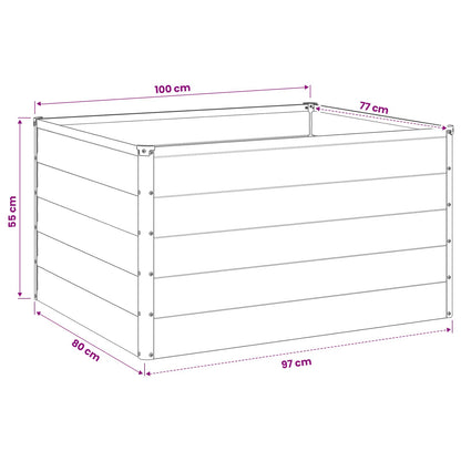 Raised Garden Bed Rusty Steel 100x80x55cm