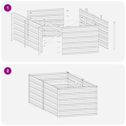 Grey Steel Raised Garden Bed 160x80x55cm