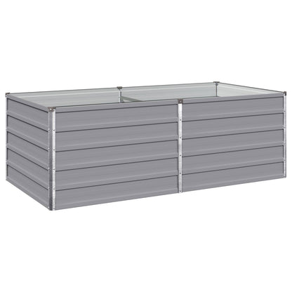 Grey Steel Raised Garden Bed 160x80x55cm