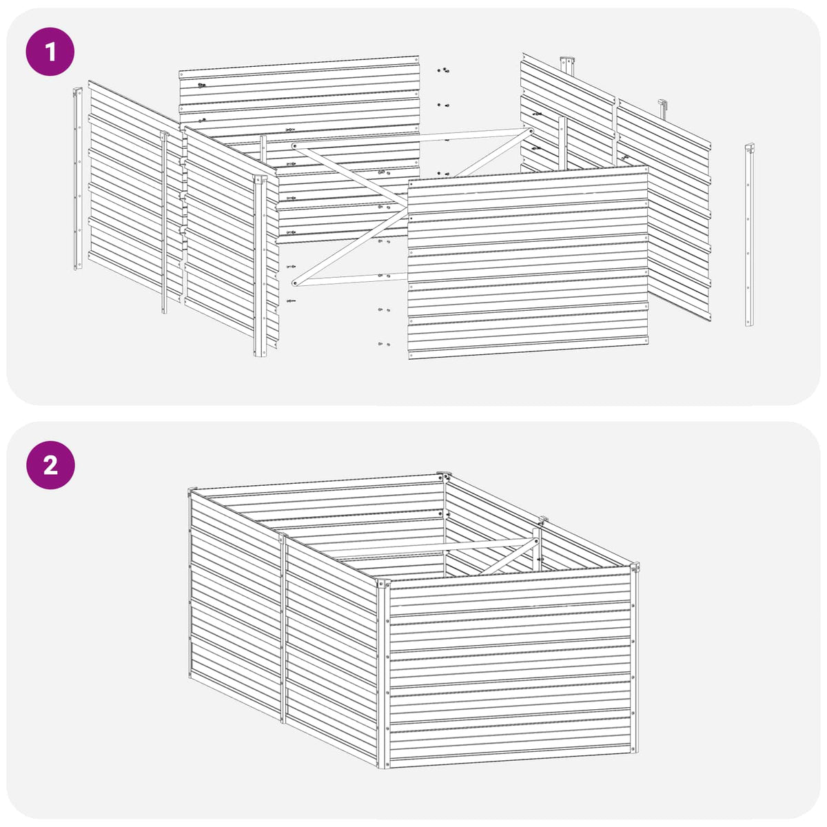 Steel Raised Garden Bed Anthracite 160x80x55cm