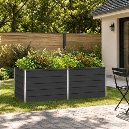 Steel Raised Garden Bed Anthracite 160x80x55cm