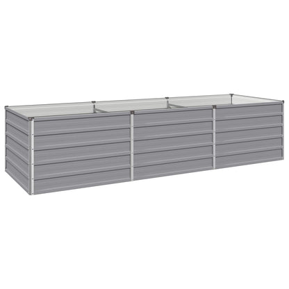 Grey Steel Raised Garden Bed 240x80x55cm