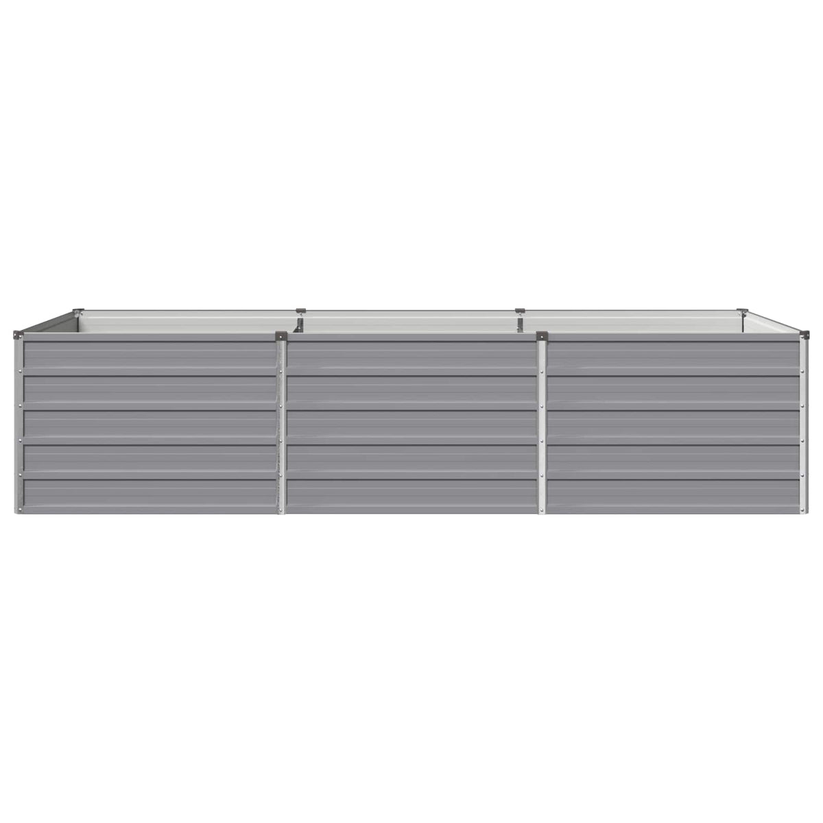 Grey Steel Raised Garden Bed 240x80x55cm