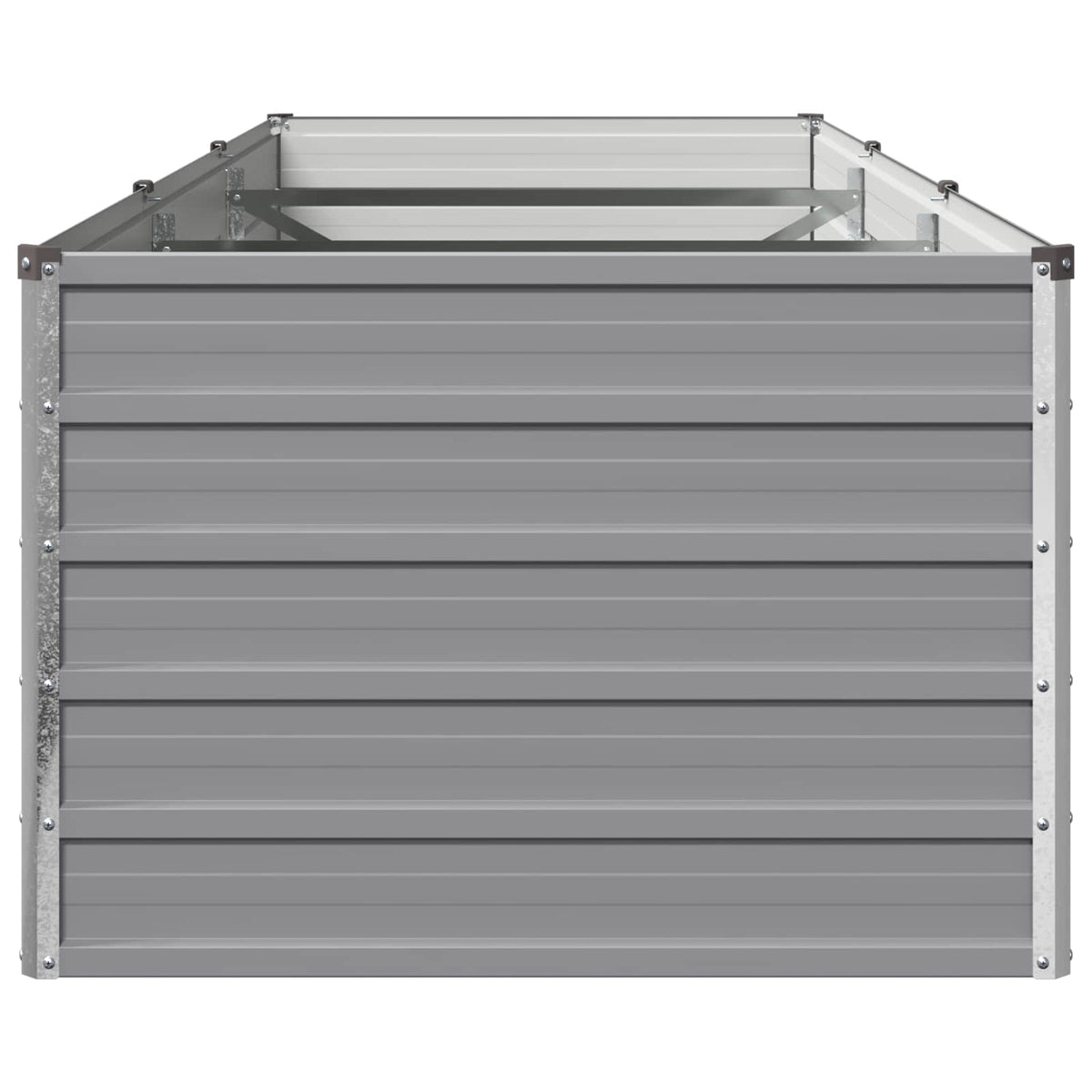 Grey Steel Raised Garden Bed 240x80x55cm