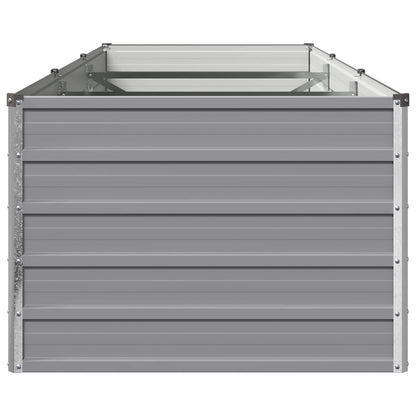 Grey Steel Raised Garden Bed 240x80x55cm