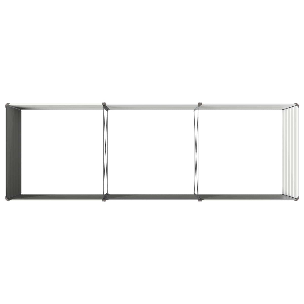 Grey Steel Raised Garden Bed 240x80x55cm