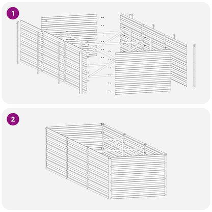 Raised Garden Bed Anthracite Steel 240x80x55cm