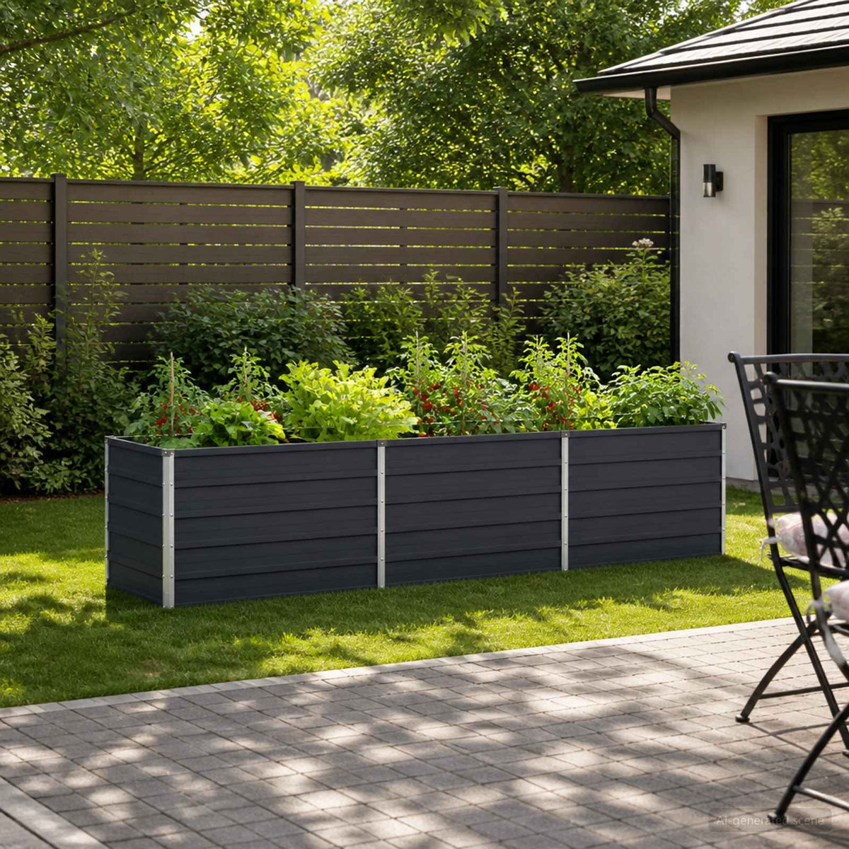 Raised Garden Bed Anthracite Steel 240x80x55cm