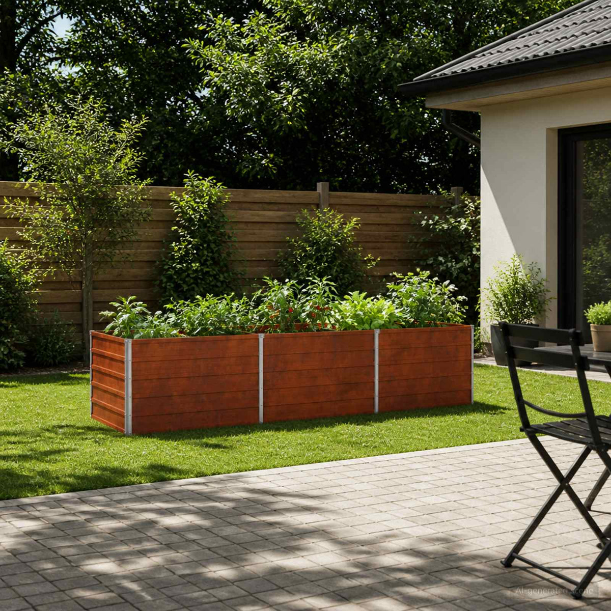 Garden Bed Rusty Steel 240x80x55cm