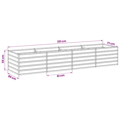 Raised Garden Bed Anthracite Steel 320x80x55cm