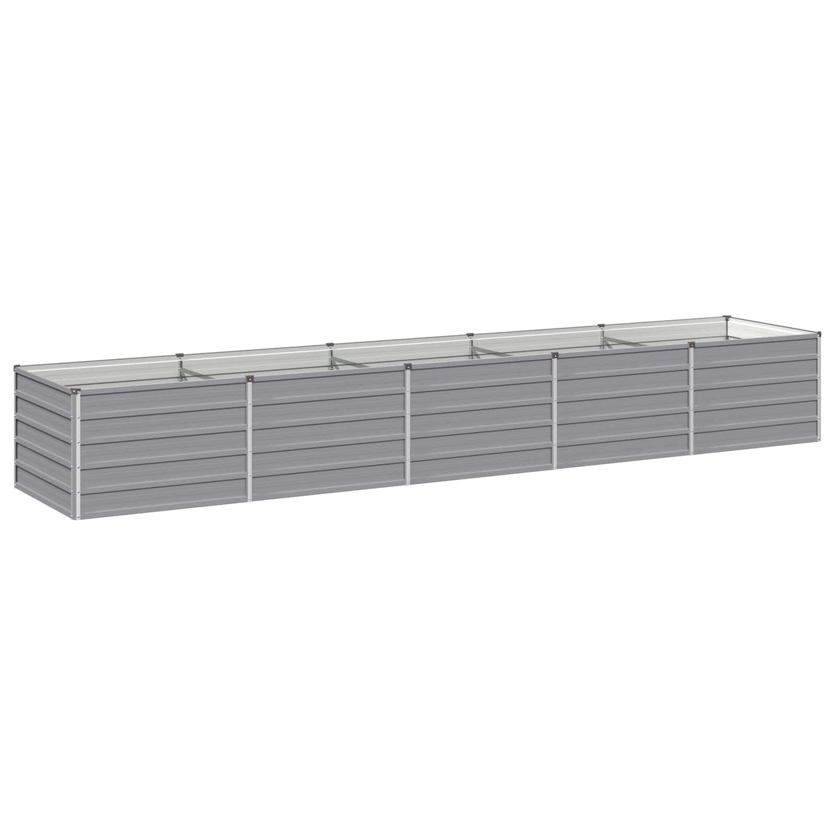 Grey Steel Raised Garden Bed 400x80x55cm
