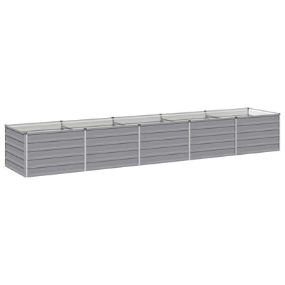 Grey Steel Raised Garden Bed 400x80x55cm