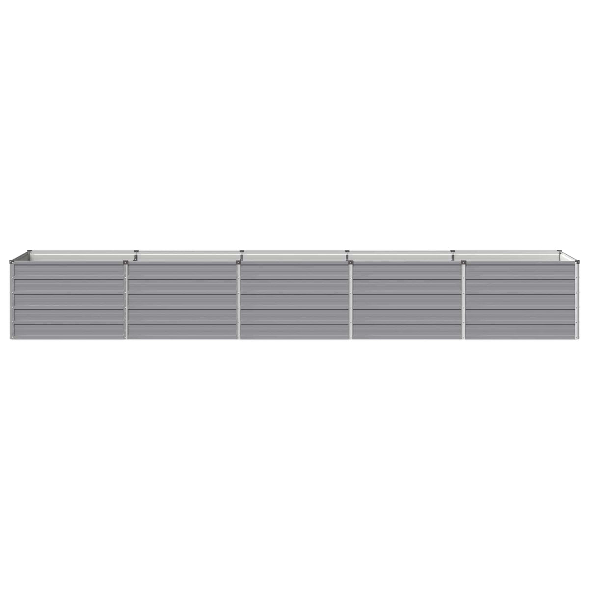 Grey Steel Raised Garden Bed 400x80x55cm