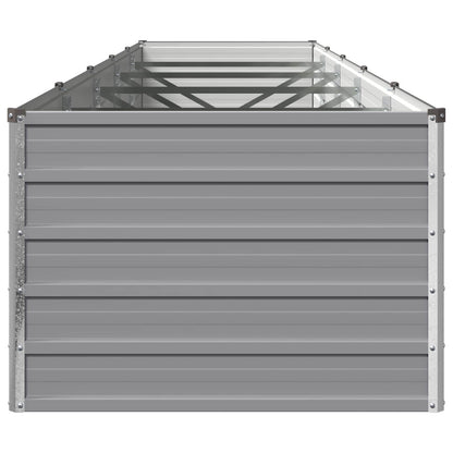 Grey Steel Raised Garden Bed 400x80x55cm