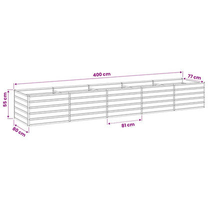 Raised Garden Bed Anthracite Steel 400x80x55cm
