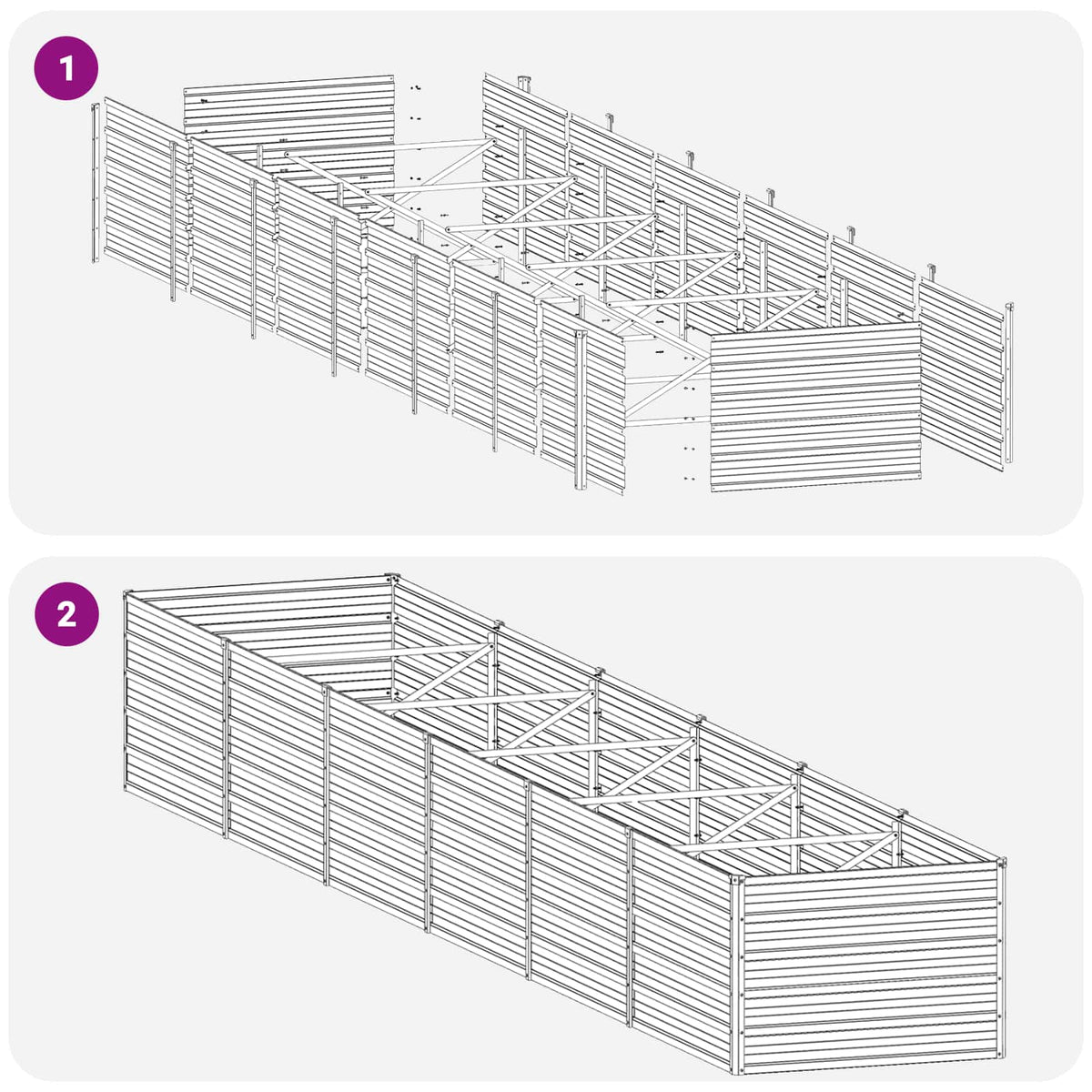 Garden Bed Anthracite Steel 480x80x55cm