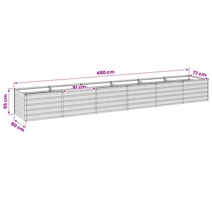 Garden Bed Anthracite Steel 480x80x55cm