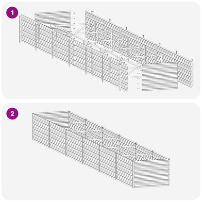 Raised Garden Bed Anthracite Steel 600x80x55cm