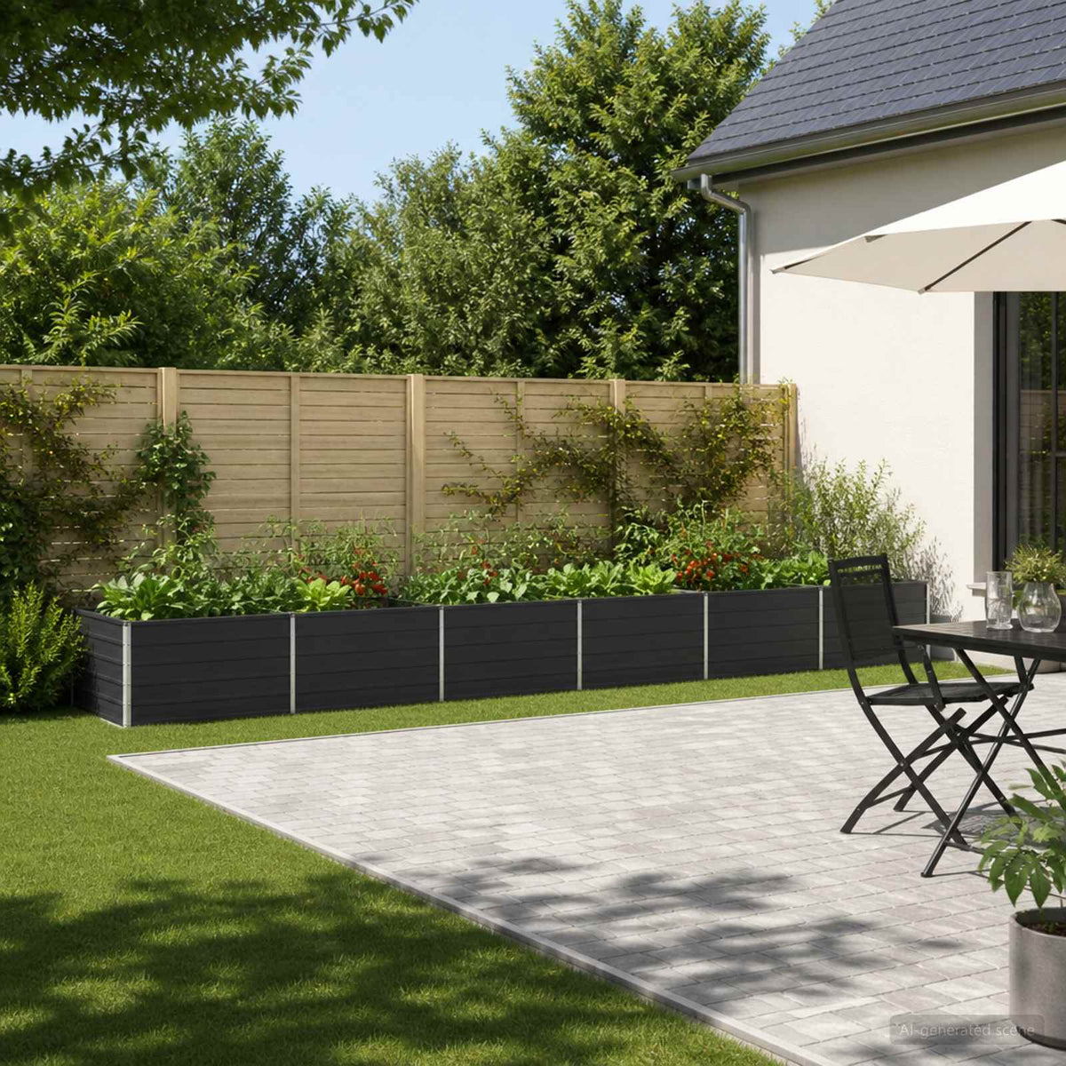 Raised Garden Bed Anthracite Steel 600x80x55cm