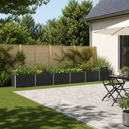 Raised Garden Bed Anthracite Steel 600x80x55cm