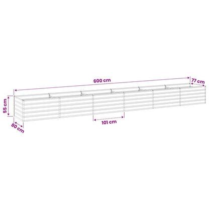 Raised Garden Bed Anthracite Steel 600x80x55cm