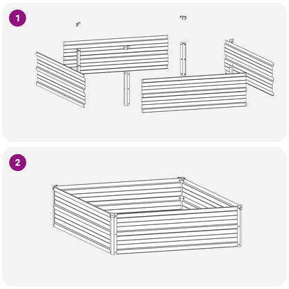 Raised Garden Bed Anthracite Steel 100x80x24cm