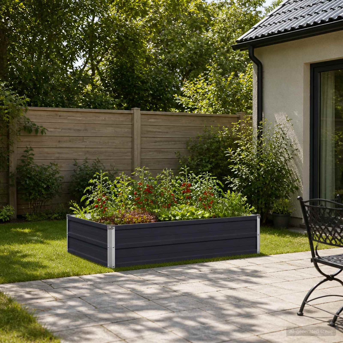 Raised Garden Bed Anthracite Steel 100x80x24cm