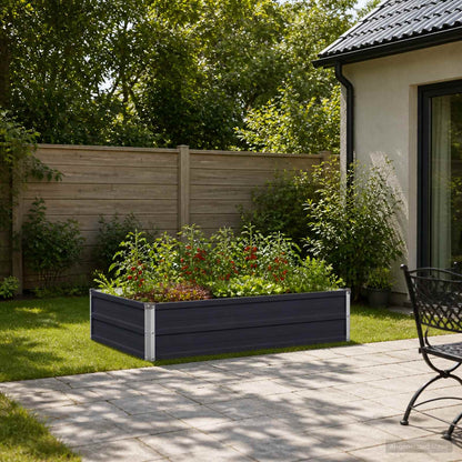 Raised Garden Bed Anthracite Steel 100x80x24cm