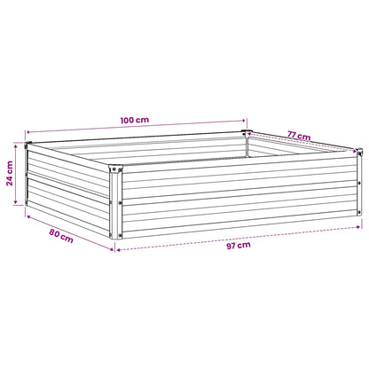 Raised Garden Bed Anthracite Steel 100x80x24cm