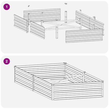 Steel Raised Garden Bed Anthracite 160x80x24cm