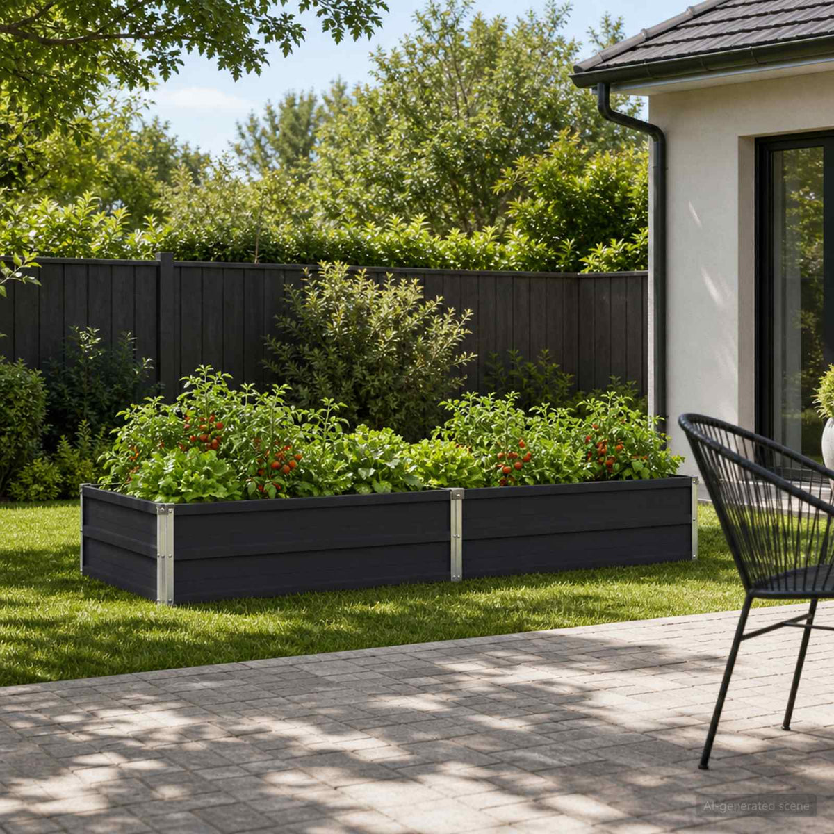 Steel Raised Garden Bed Anthracite 160x80x24cm
