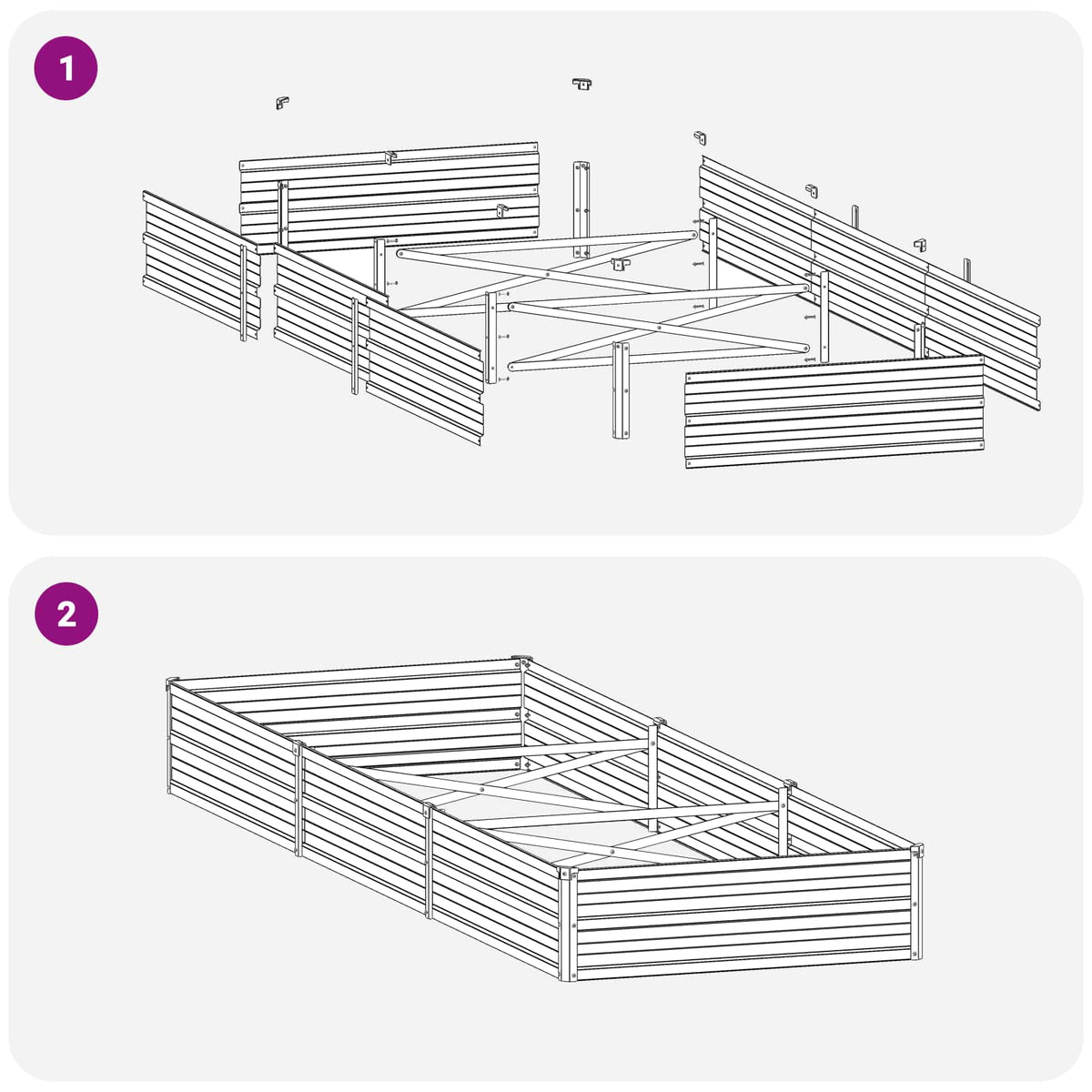 Raised Garden Bed Anthracite Steel 240x80x24cm