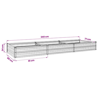 Raised Garden Bed Anthracite Steel 240x80x24cm
